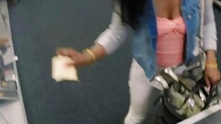 Black babe gets pounded by pawn keeper for the golf clubs