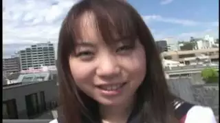 Cute and pretty Japanese girl Ryoko Yaka flashing her tits and panties