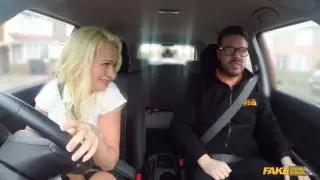 Horny car sex for busty blonde milf