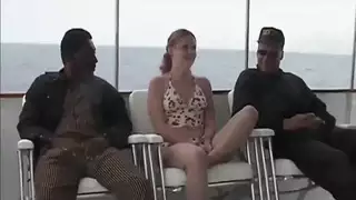 Redhead Cherry Goes Boating With 2 Cocks