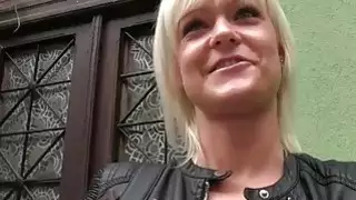 Blonde Hungarian chick gets her pussy slammed by a dude