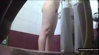 showering Asian Mom on spy camera