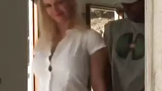 Blonde mom loses self control and swallows massive black dick