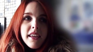 Redhead Spanish student from public banging
