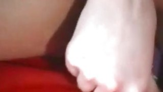 Close up cute smearing cum all over her pussy