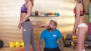 Two hot babes had personal training at gym