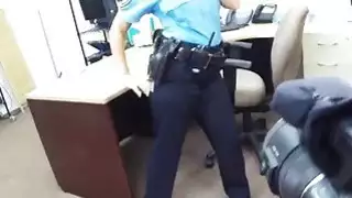 Busty police officer pawns her weapon and fucked by pawn man