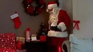 Sneaky Santa brought his rock hard penis as a gift