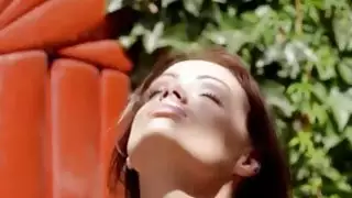 brunette and outdoor undressing pussy